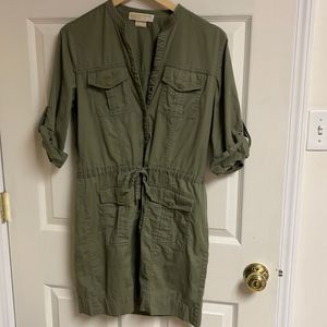 Michael Kors Olive Cargo Style Shirt Dress